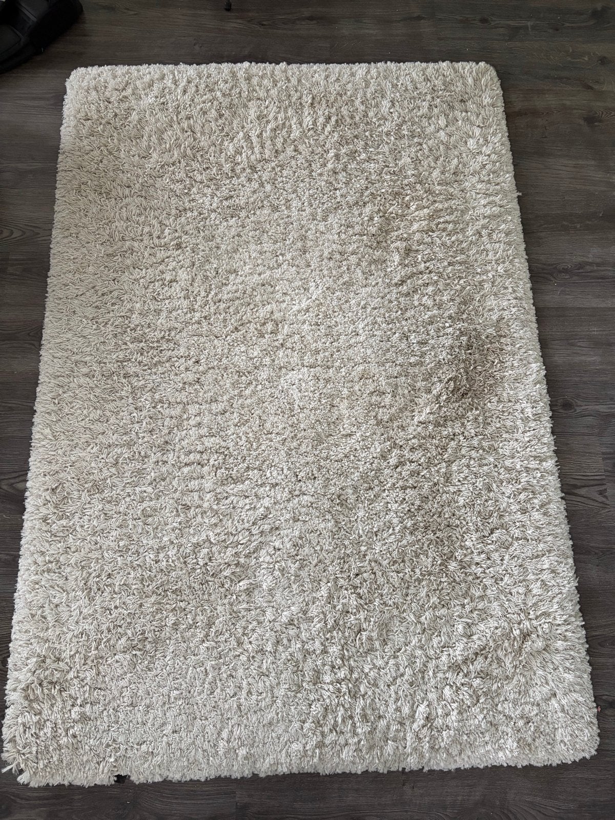 IKEA VOLLERSLEV Hoogpolig Vloerkleed - 133x195 cm, Ophalen, Gebruikt, 100 tot 150 cm, Crème