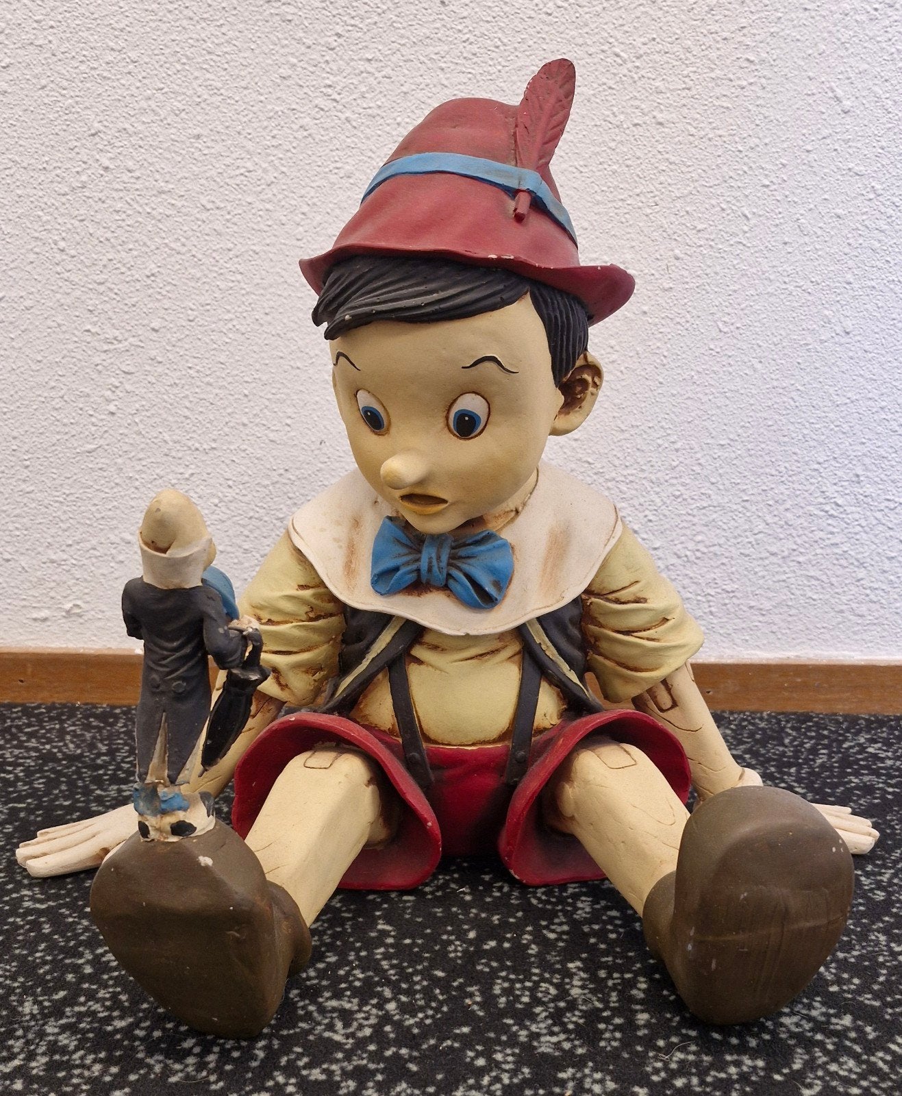 Vintage Pinokkio pop met Japie Krekel, Ophalen, Gebruikt, Pop
