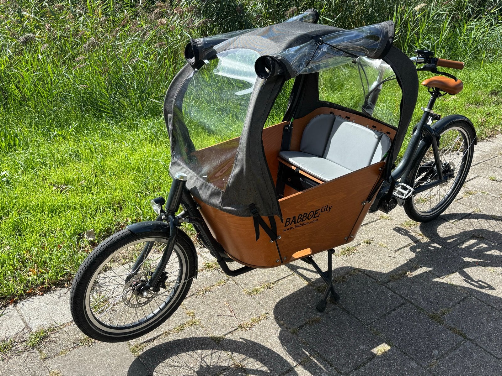 Babboe City Mountain Bakfiets - Elektrisch met Huif, Gebruikt, Elektrisch, 2 kinderen, Schijfrem