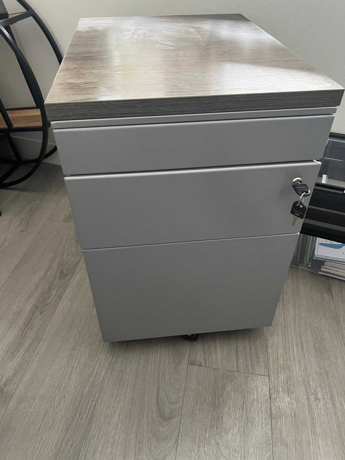 Verrijdbaar ladeblok met 3 laden en slot, Huis en Inrichting, Kasten | Ladekasten, Ophalen, Minder dan 50 cm, Gebruikt, 3 of 4 laden