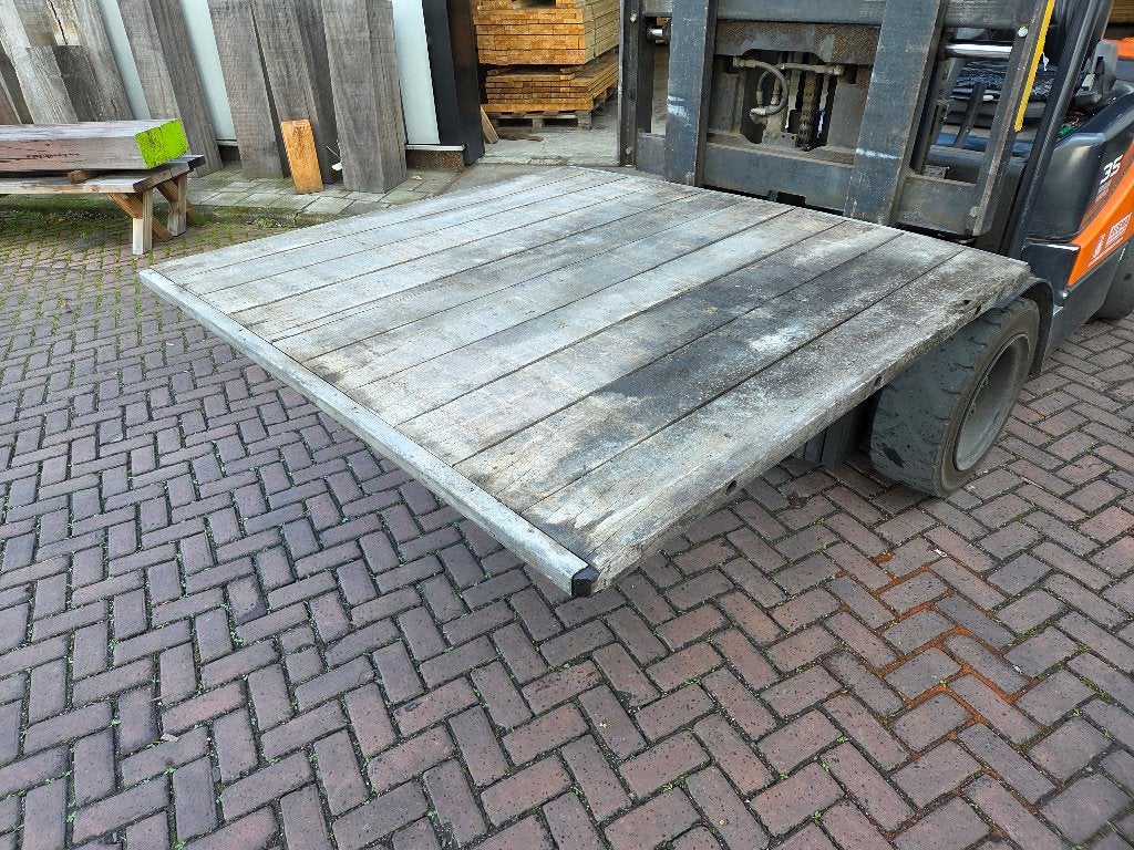 Hardhouten Steenschot 145x148 cm nr: D74, Ophalen, Planken, Hardhout
