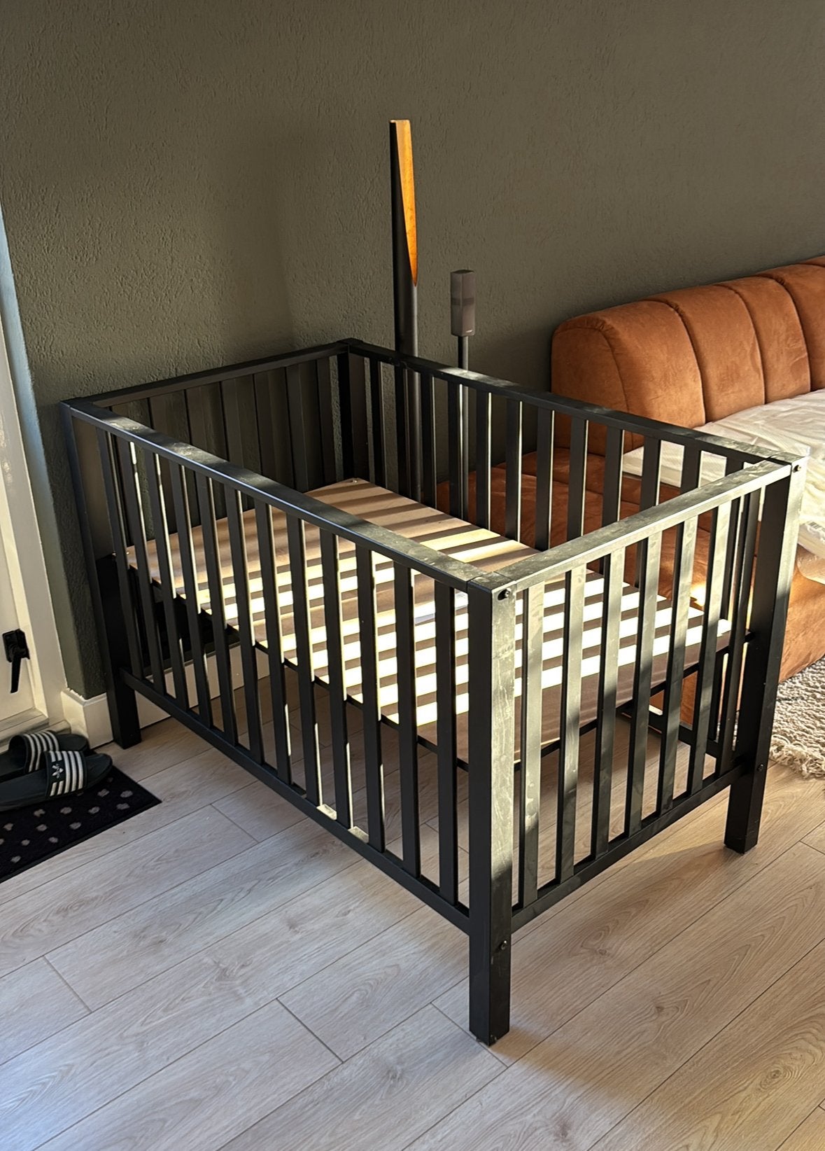 Tweelingbox Zwart Matras Boxkleed Little Dutch Boxzakken, Ophalen, Gebruikt, Rechthoekig, In hoogte verstelbaar