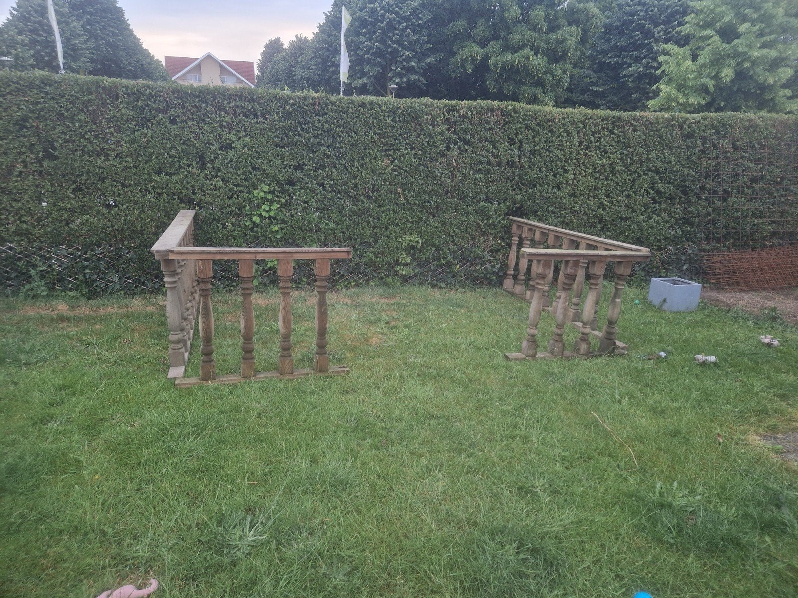 Houten terras afscheiding, Ophalen of Verzenden, Gebruikt, Overige houtsoorten, Minder dan 200 cm