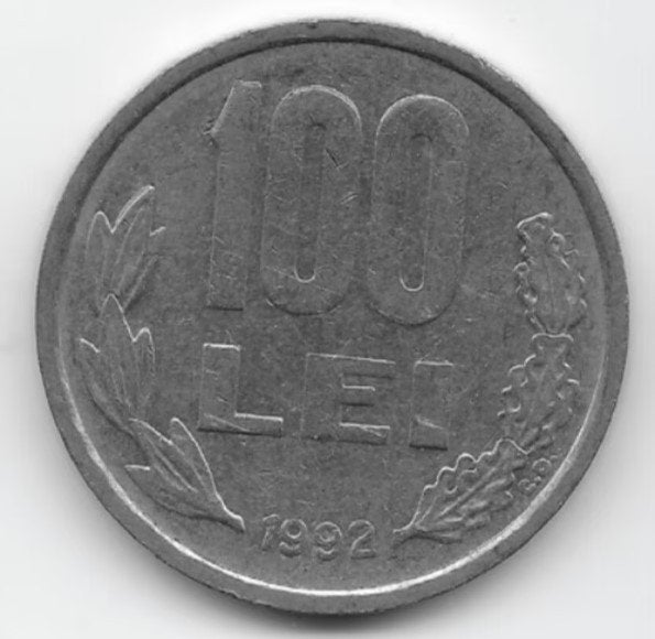 Roemenië 100 lei 1992 KM# 111 (1), Postzegels en Munten, Munten | Europa | Niet-Euromunten, Losse munt, Overige landen, Verzenden