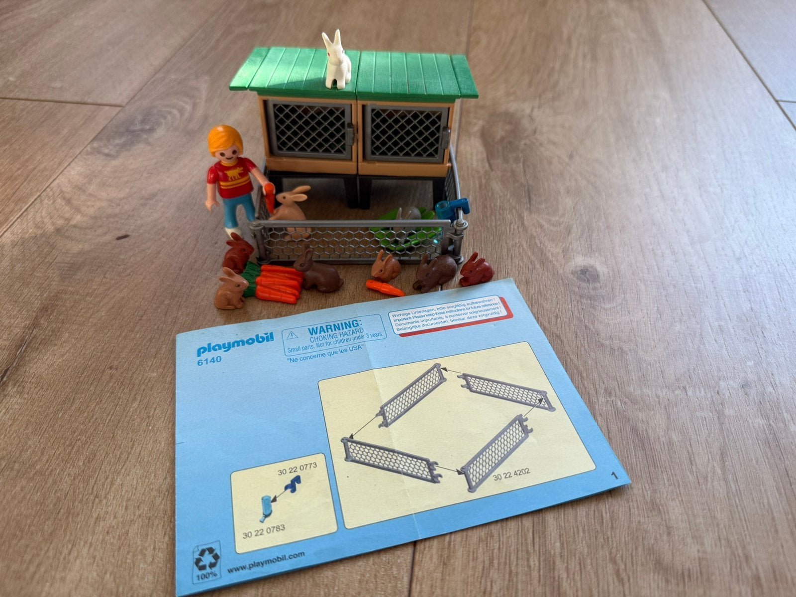 Playmobil konijnen hok 6140, Ophalen of Verzenden, Zo goed als nieuw