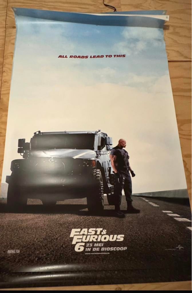 Poster Fast & furious 6 bioscoopposter XXL 153 cm x 246cm, Verzamelen, Ophalen, Rechthoekig Staand, Deurposter of groter, Zo goed als nieuw