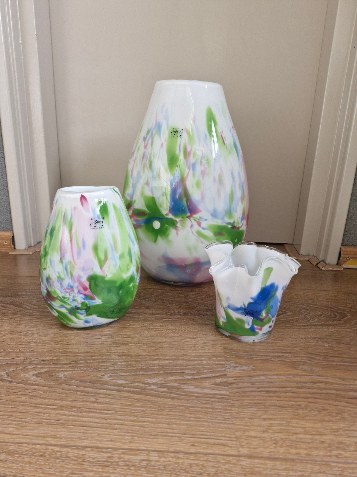 Fidrio Holland glazen vazen set - Mondgeblazen, Ophalen
