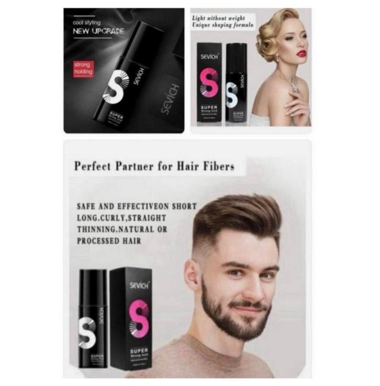 SEVICH Super Strong - Haarverdikkingsspray Haarvezel spray, Nieuw, Ophalen of Verzenden, H, H