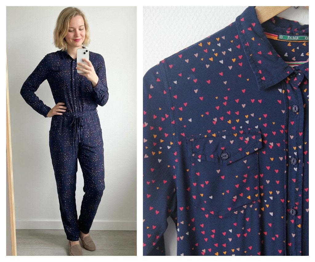 4Funky Flavours - comfortabele jumpsuit blauw - maat S, 4funkyflavours, Zo goed als nieuw, Maat 36 (S), Verzenden