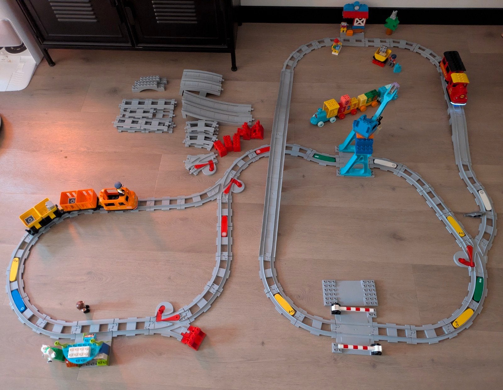 Lego duplo, stoomtrein, goederentrein en uitbreidingsset, Ophalen, Zo goed als nieuw, Meerdere sets, Duplo