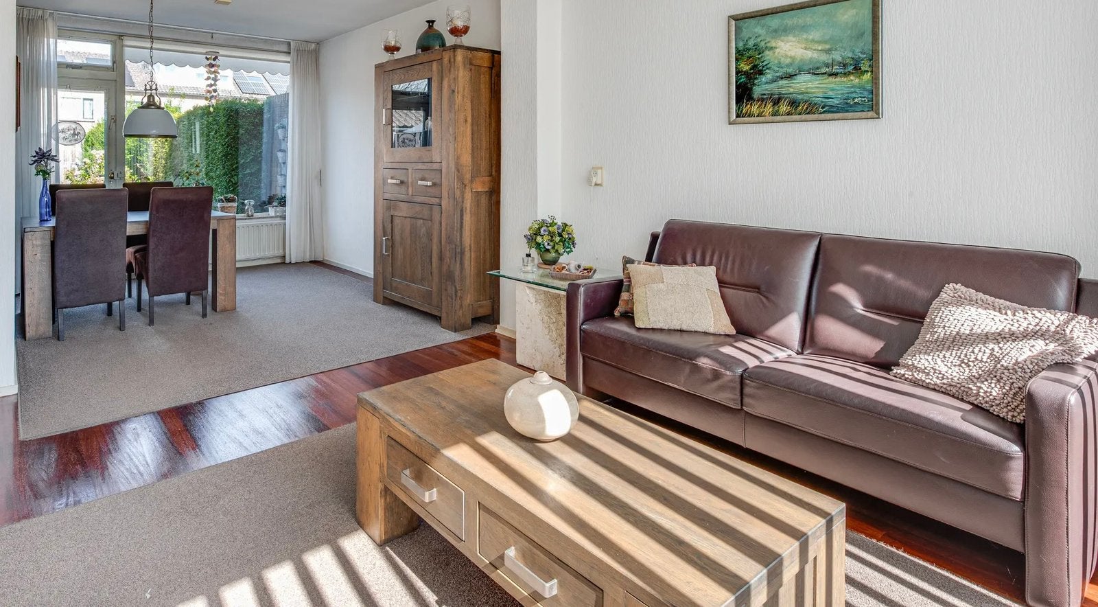 Complete, massief eiken, woonkamer en eetkamer, Ophalen