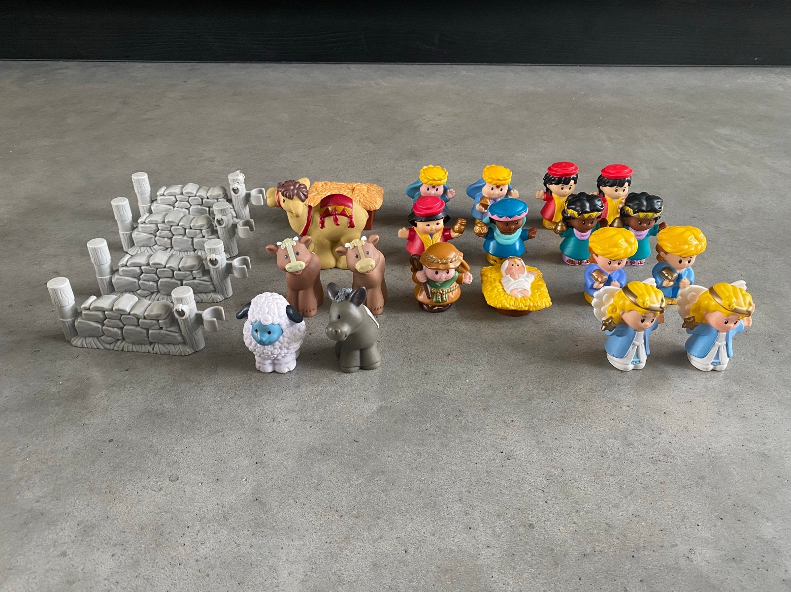 Fisher Price Little people poppetjes/onderdelen kerststal, Kinderen en Baby's, Ophalen of Verzenden, Zo goed als nieuw, Speelset