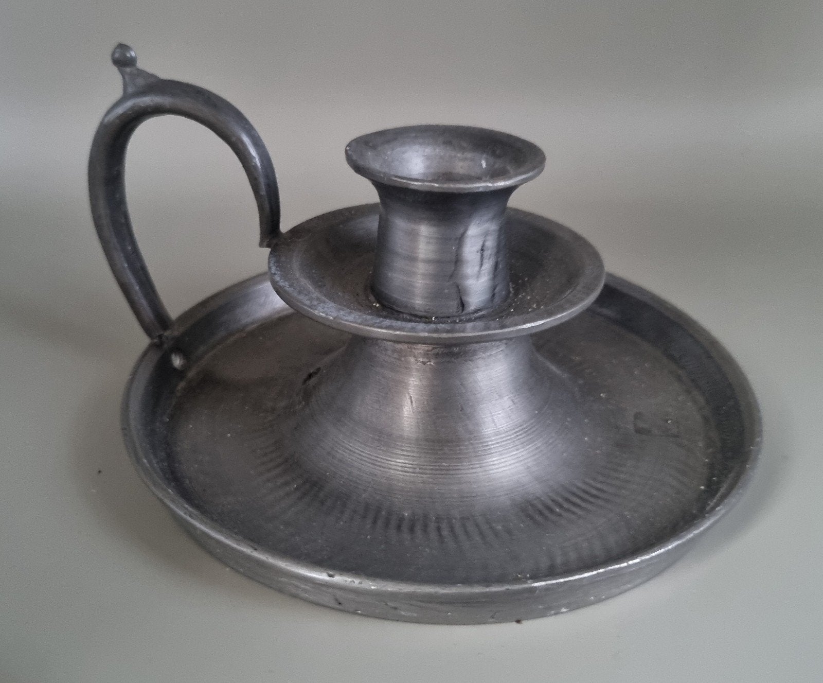 Antieke tinnen blaker / kandelaar, Ophalen of Verzenden