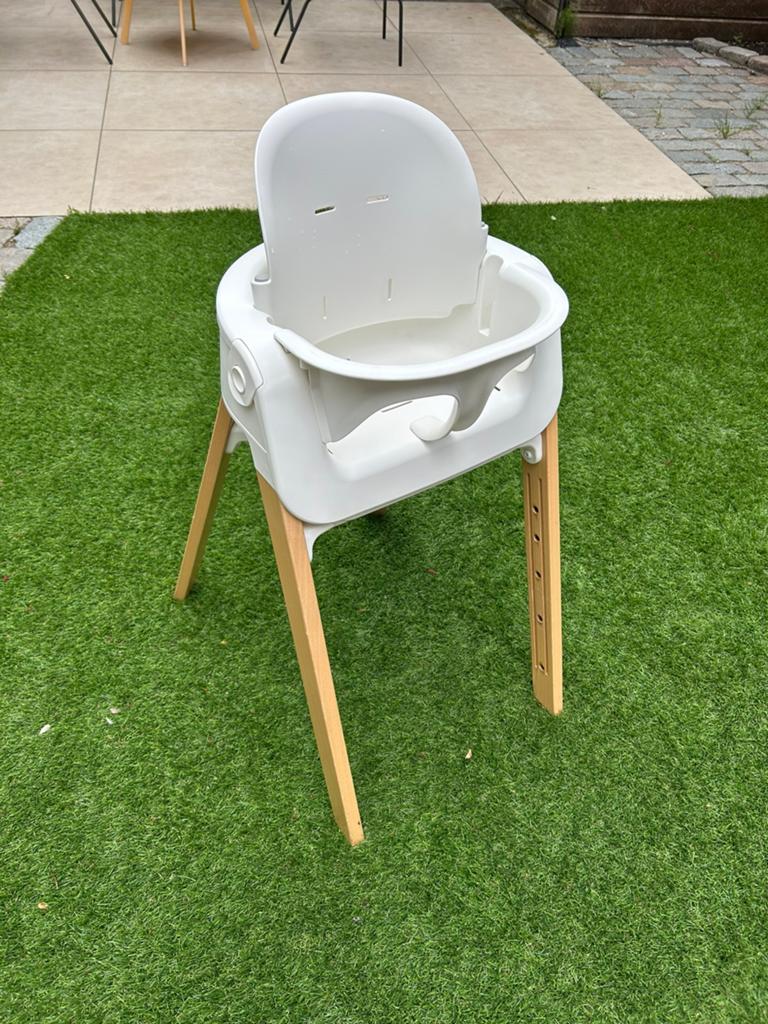 Stokke steps stoel met babyinzet zonder voetensteun, Ophalen, Gebruikt, Meegroeistoel