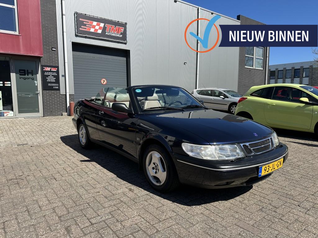 Saab 900 Cabrio 2.3 SE Automaat Nieuw Dak Leder Liefhebbers, Voorwielaandrijving, Blauw, Leder, Bedrijf