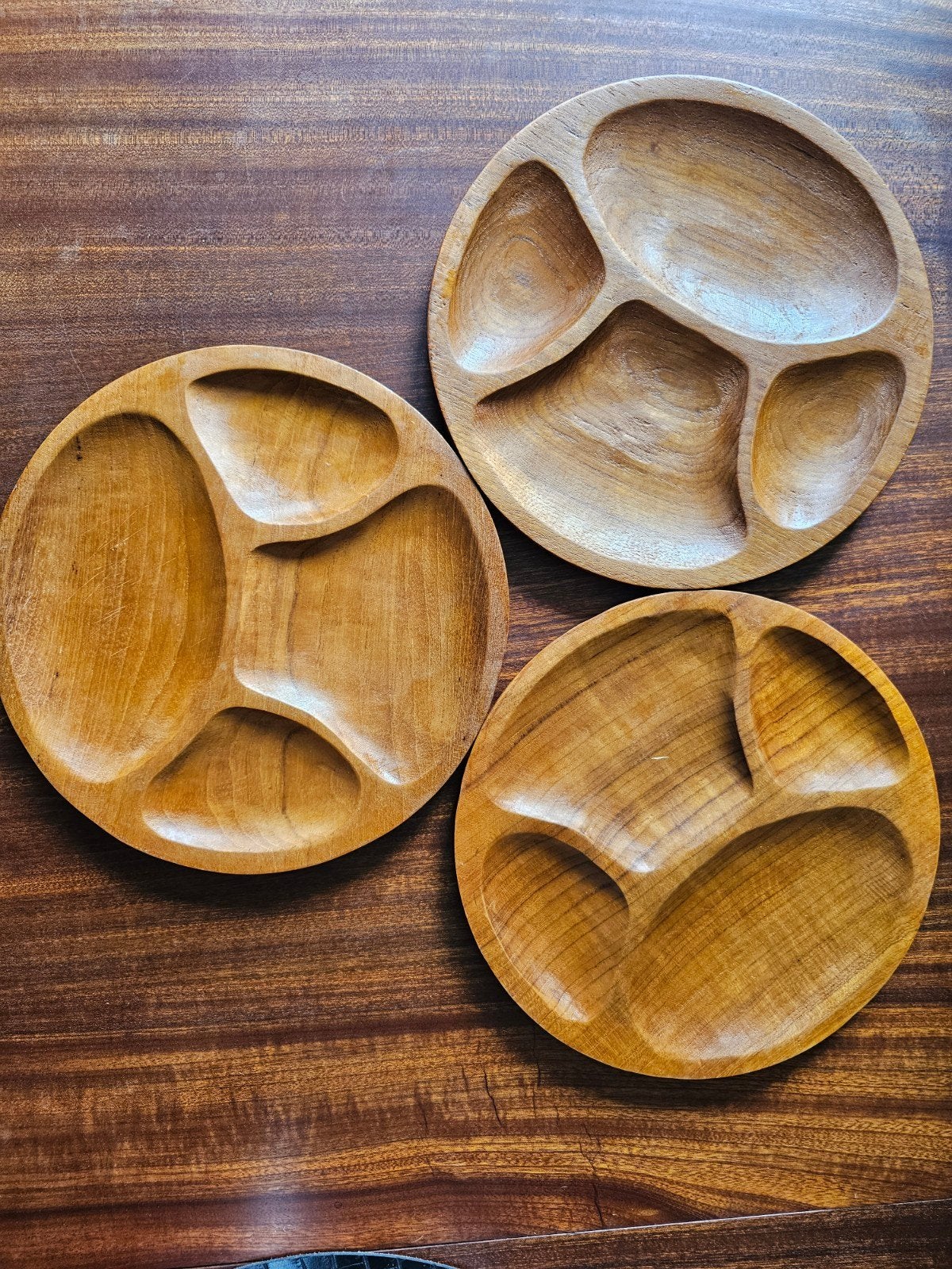 Set van 3 Vintage Houten Snack / borrelplanken, bistroborden, Verzamelen, Retro, Ophalen, Huis en Inrichting