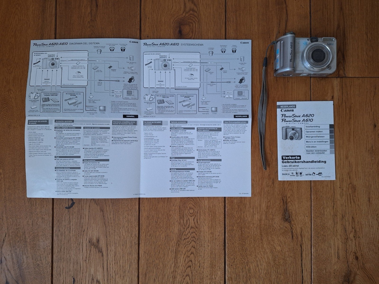 Canon PowerShot A610 (DEFECT) + Originele Handleidingen, Handleiding, Canon, Ingebouwde flitser, Ophalen of Verzenden