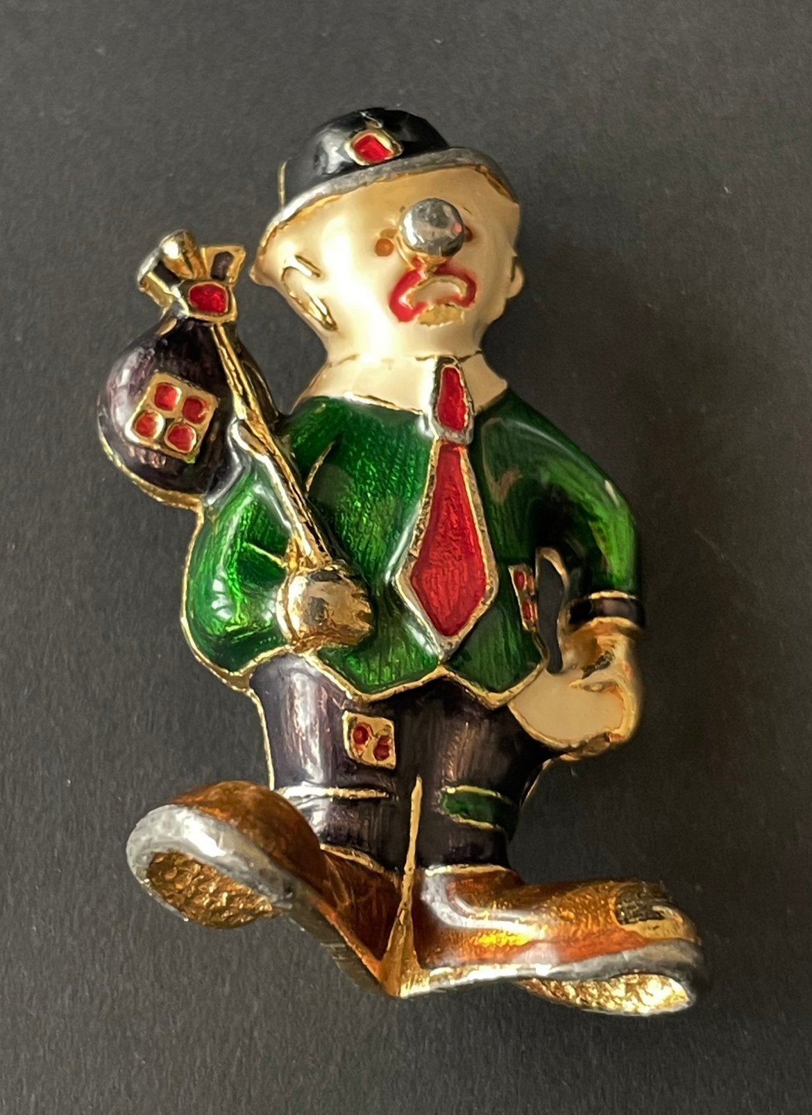 Clown broche met grote schoenen, Overige materialen, 4 tot 7 cm, Gebruikt, Ophalen of Verzenden