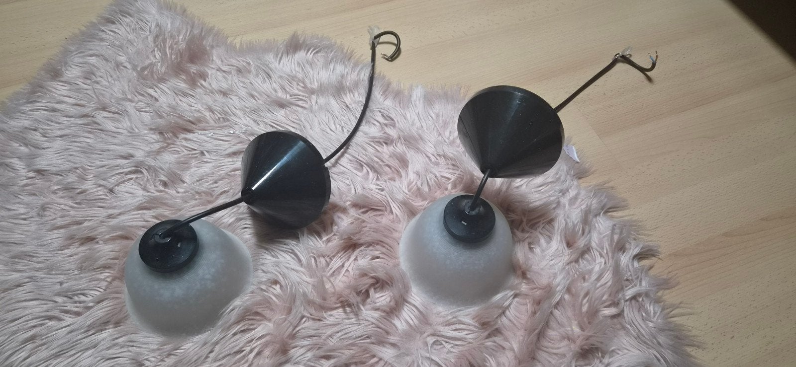 Set van 2 moderne wandlampen met matglazen kap, Overige merken, Gebruikt, Zwart, Modern