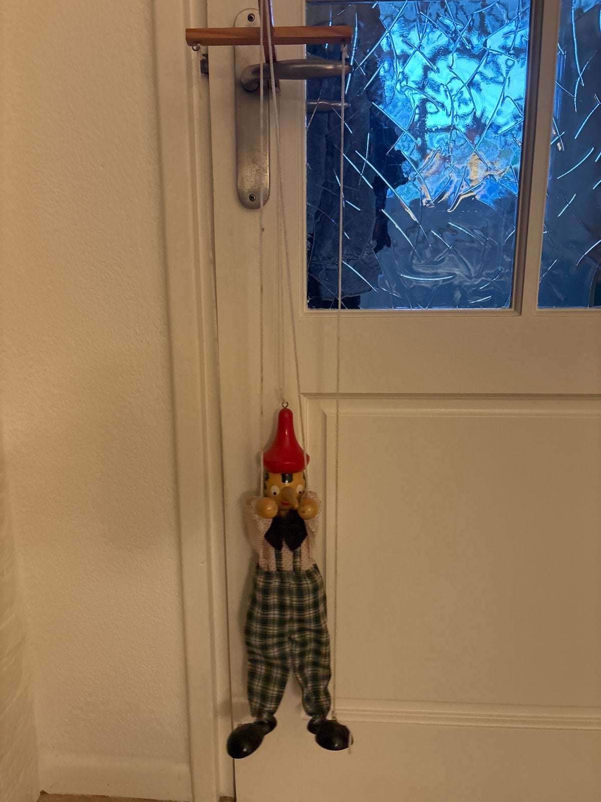 Vintage Pinokkio marionetpop - houten handgemaakte pop, Ophalen of Verzenden, Gebruikt
