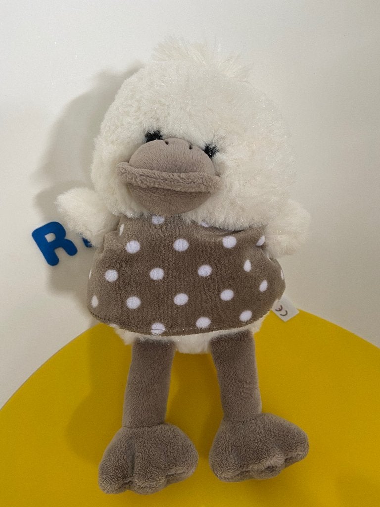 K2689 nicotoy eend eendje wit met shirtje, Ophalen of Verzenden, Zo goed als nieuw, Eend