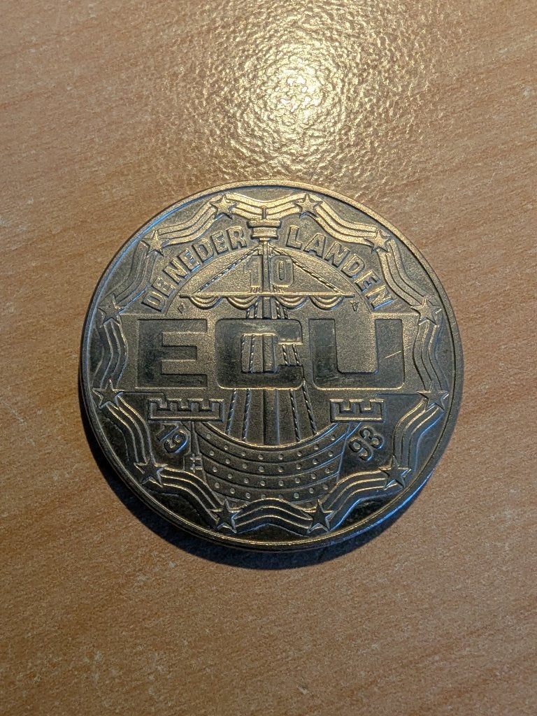 Munt 10 ECU 1993, Ophalen of Verzenden, Koningin Beatrix, Overige waardes, Losse munt
