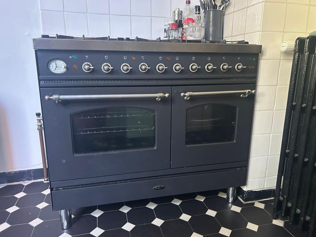 Boretti Fornuis met Dubbele Oven en 6 Gasbranders, Witgoed en Apparatuur, Fornuizen, Ophalen, Gebruikt, 60 cm of meer, Grill