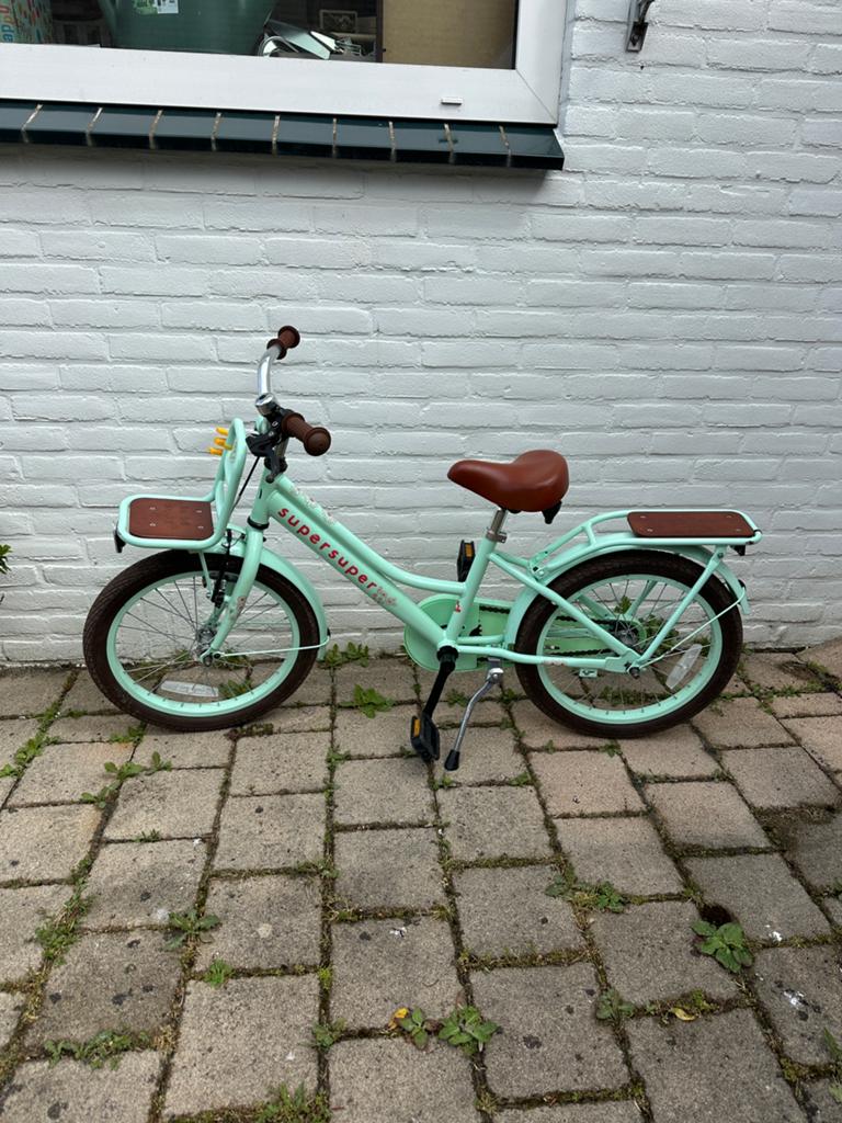 Kinderfiets 18 inch; cooper supermintgroen, Ophalen, Gebruikt, 18 inch