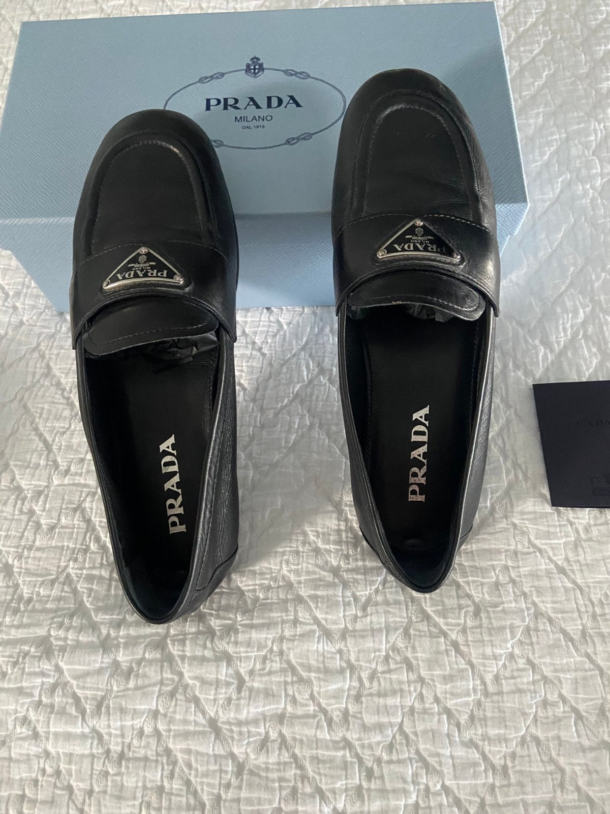 Prada loafers.  Zgan., Prada, Verzenden, Zwart, Ballerina's
