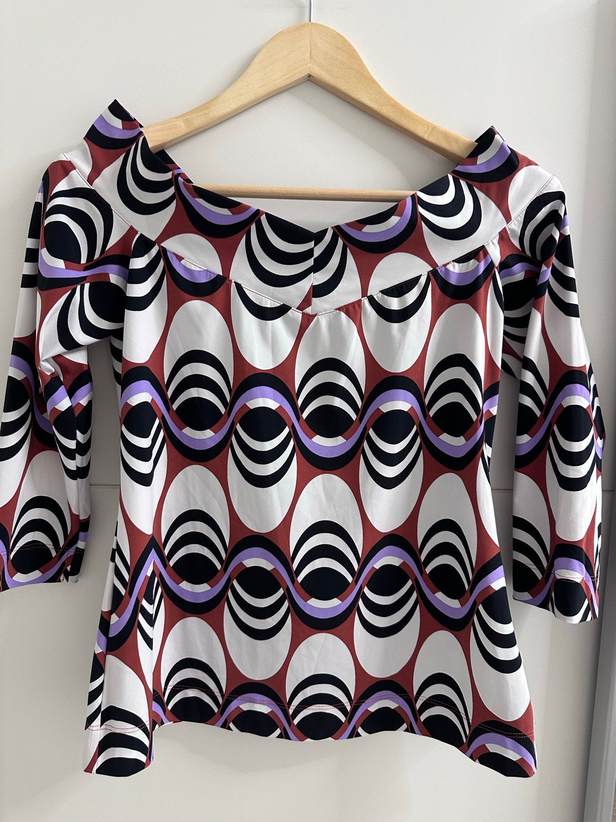 Studio Anneloes top met geometrische print, Ophalen of Verzenden, Zo goed als nieuw, Lange mouw, Maat 34 (XS) of kleiner