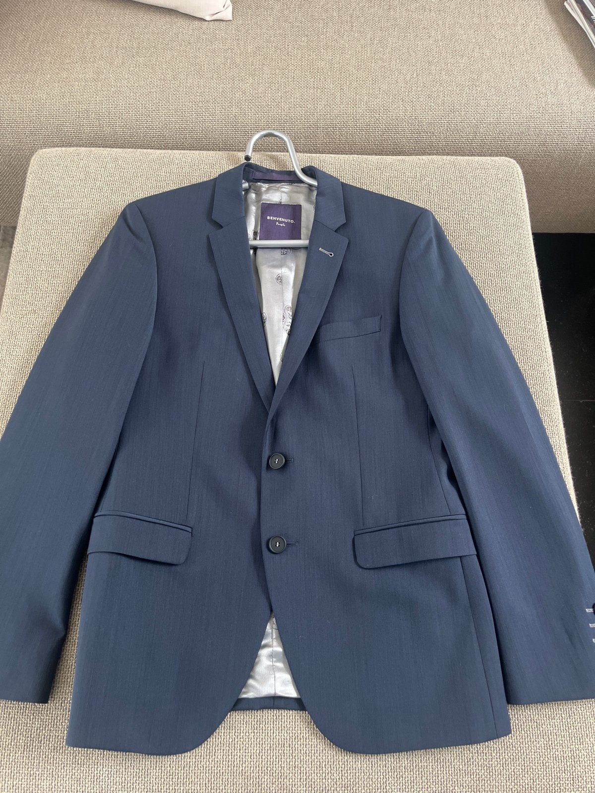 Benvenuto Italiaans herenpak - Donkerblauw - Maat S, Ophalen, Zo goed als nieuw, Maat 46 (S) of kleiner, Blauw