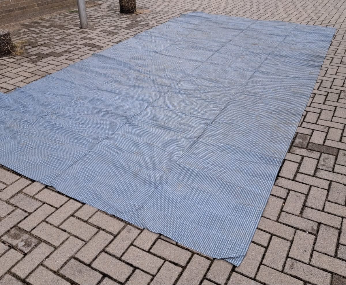 Caravan / camper tapijt 2,6 x 5 meter blauw, Ophalen, Gebruikt