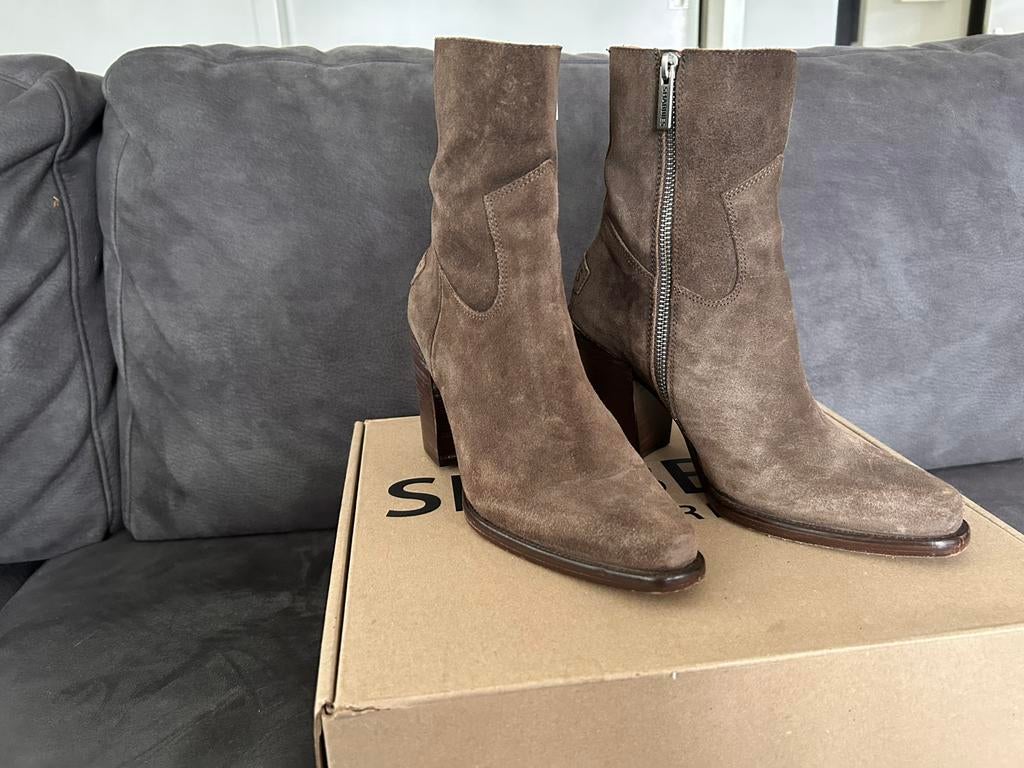 Shabbies suede laarzen mt 38, Bruin, Lage of Enkellaarzen, Ophalen of Verzenden, Zo goed als nieuw