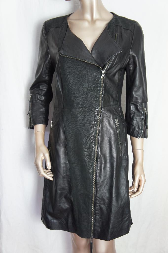 MISSION leren jurk maat M (38), Kleding | Dames, Maat 38/40 (M), Verzenden, Zwart, Zo goed als nieuw
