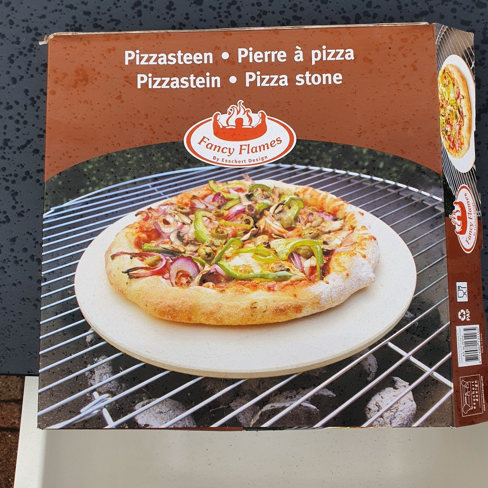 Esschert Design Pizzasteen Fancy Flames BBQ/Oven, Ophalen of Verzenden, Nieuw, Esschert Design