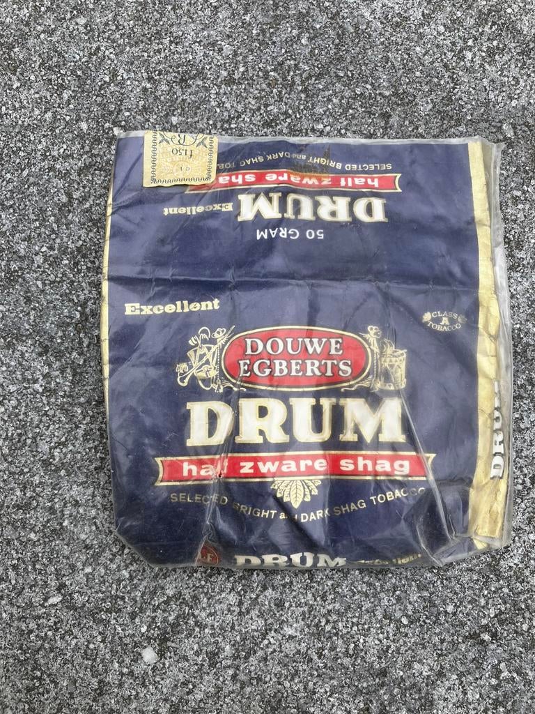 Oud pakje Drum Shag Uniek!, Ophalen of Verzenden, Zo goed als nieuw, Tabaksdoos of Verpakking