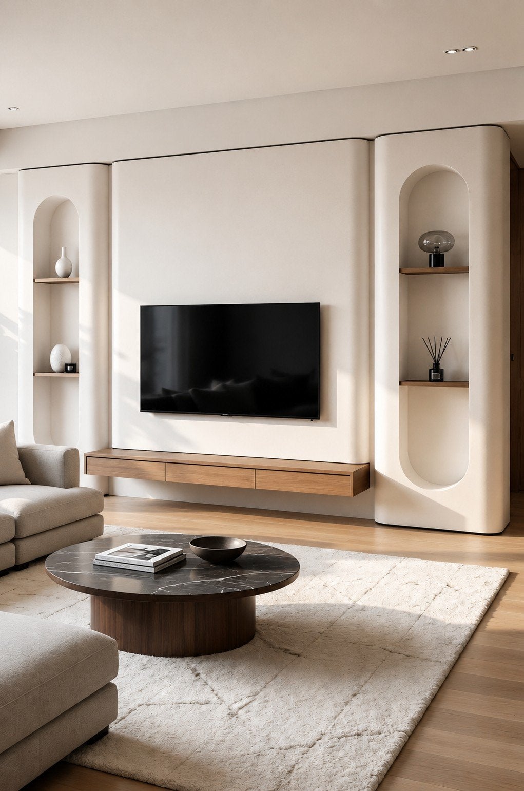 Moderne Cinewall met TV-meubel en opbergruimte, Ophalen of Verzenden, Nieuw, 25 tot 50 cm, Minder dan 100 cm