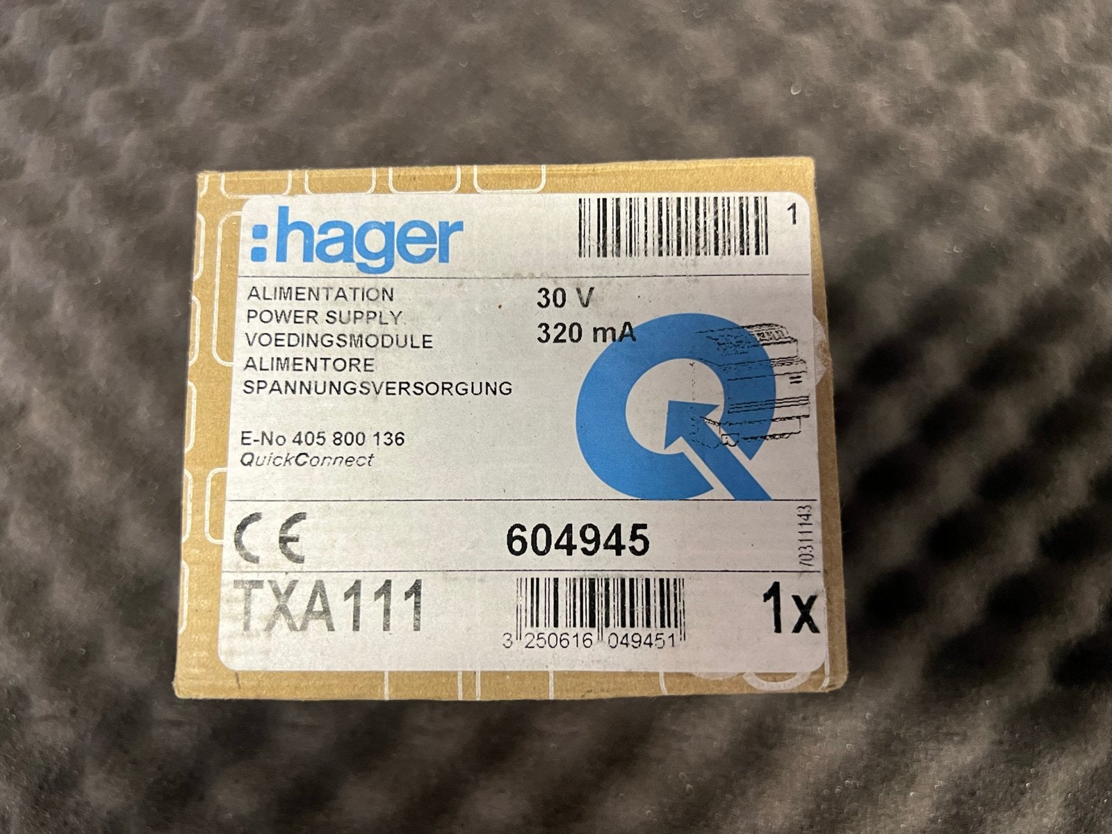 Hager TXA111 Voedingsmodule KNX - Nieuw in doos, Ophalen of Verzenden, Nieuw, Hager, Overige typen
