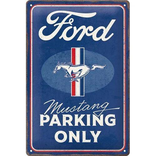 Ford Mustang parking only relief reclamebord van metaal deco, Ophalen of Verzenden, Nieuw, Auto's