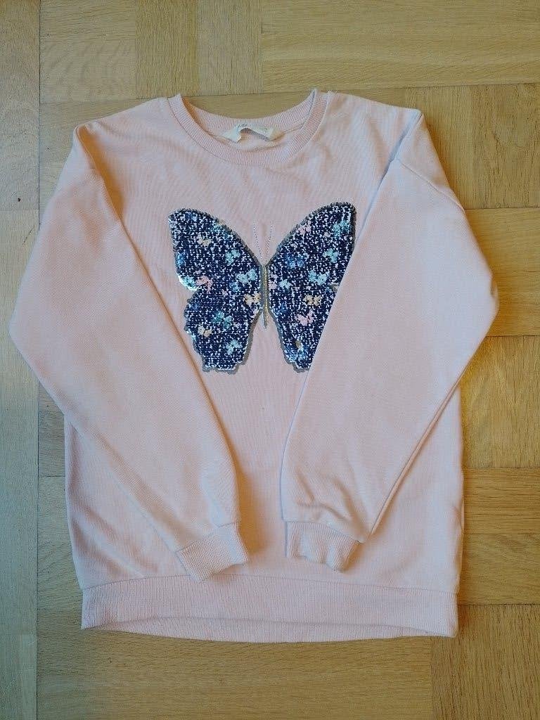 Sweater met glitter vlinder maat 134-140, Kinderen en Baby's, Gebruikt, Meisje, Trui of Vest, H&M