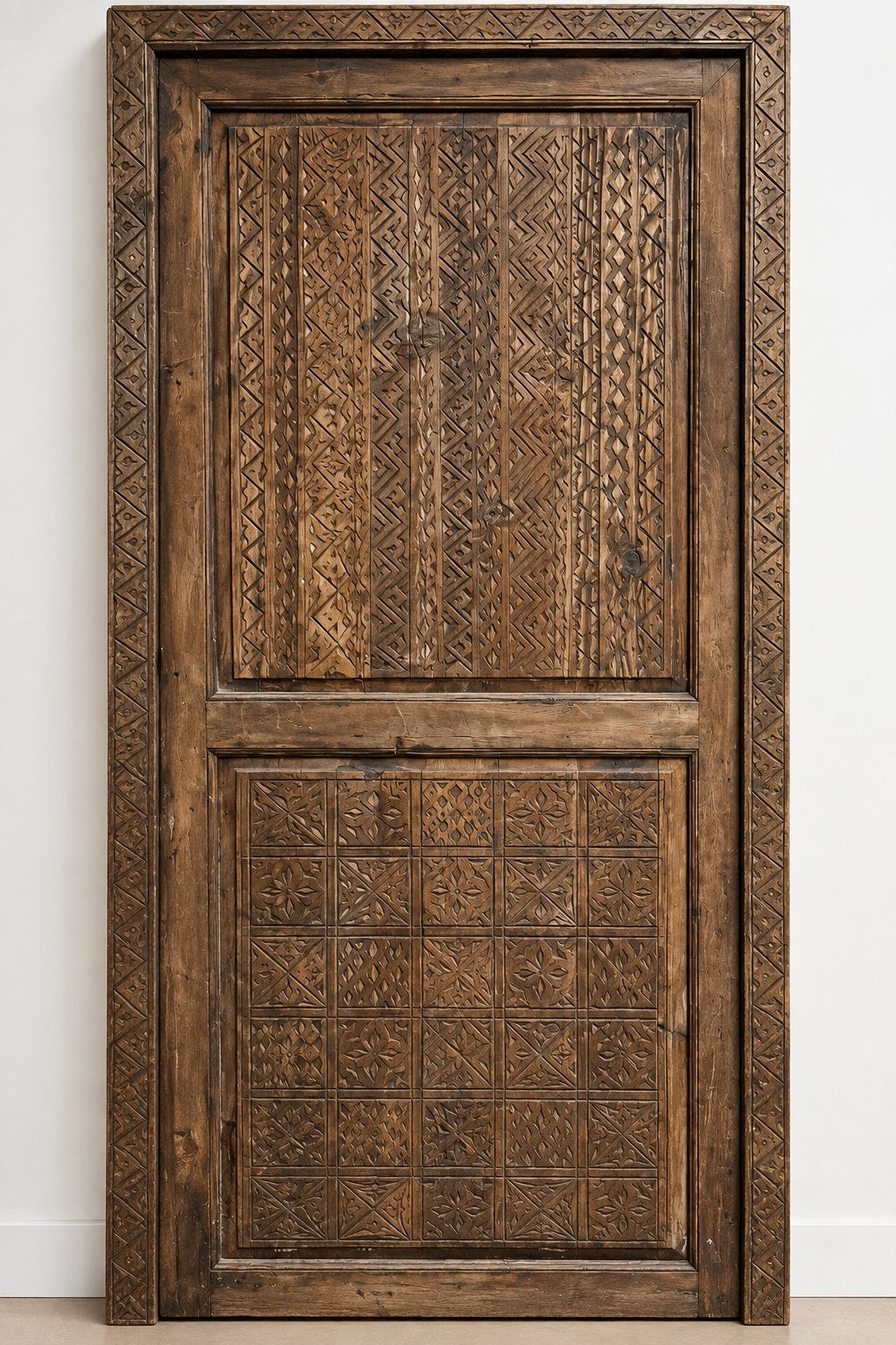 Houten binnendeur met bewerkte voorkant - 194x90 cm, Ophalen, Wateringen, Info@artizana.nl, 80 tot 100 cm