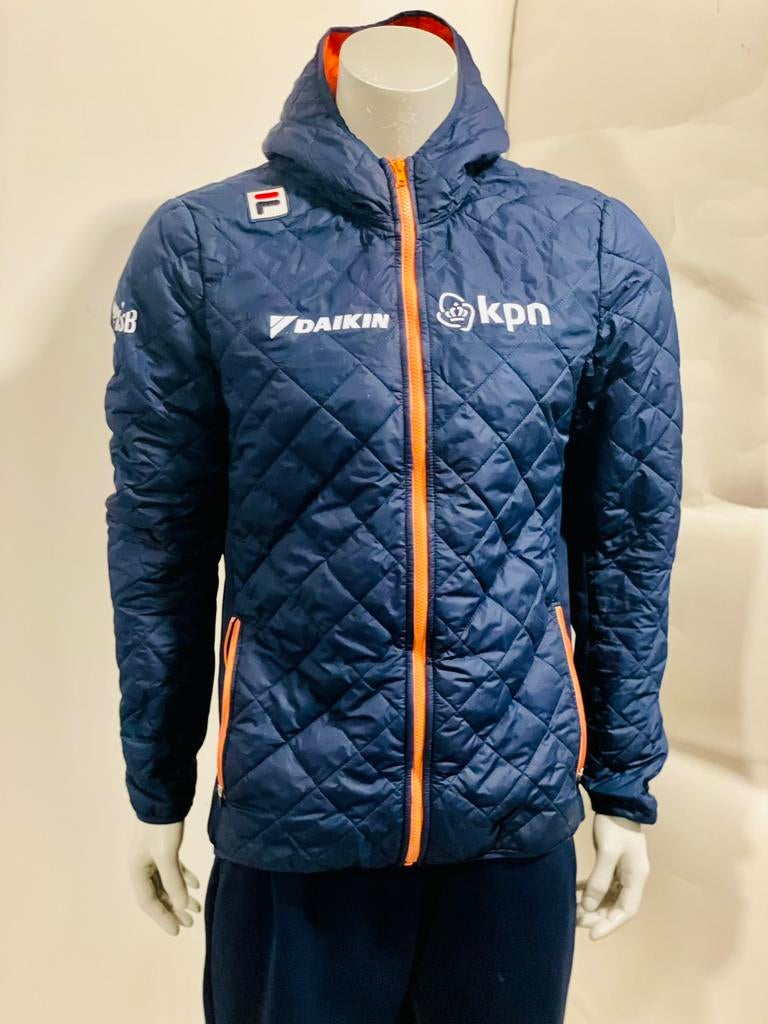 Sportkleding donsjas jas winterjas skijas sportjas L Fila, Ophalen of Verzenden, Zo goed als nieuw, Maat 52/54 (L), Blauw