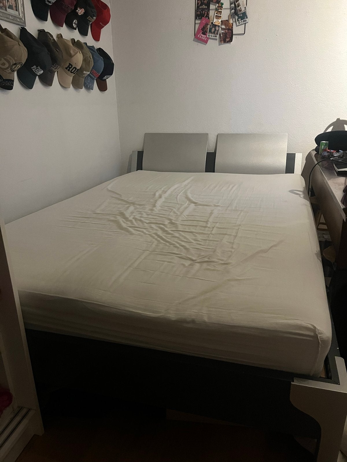 Grijs twijfelaar bedframe 140x200 cm, Ophalen, Gebruikt