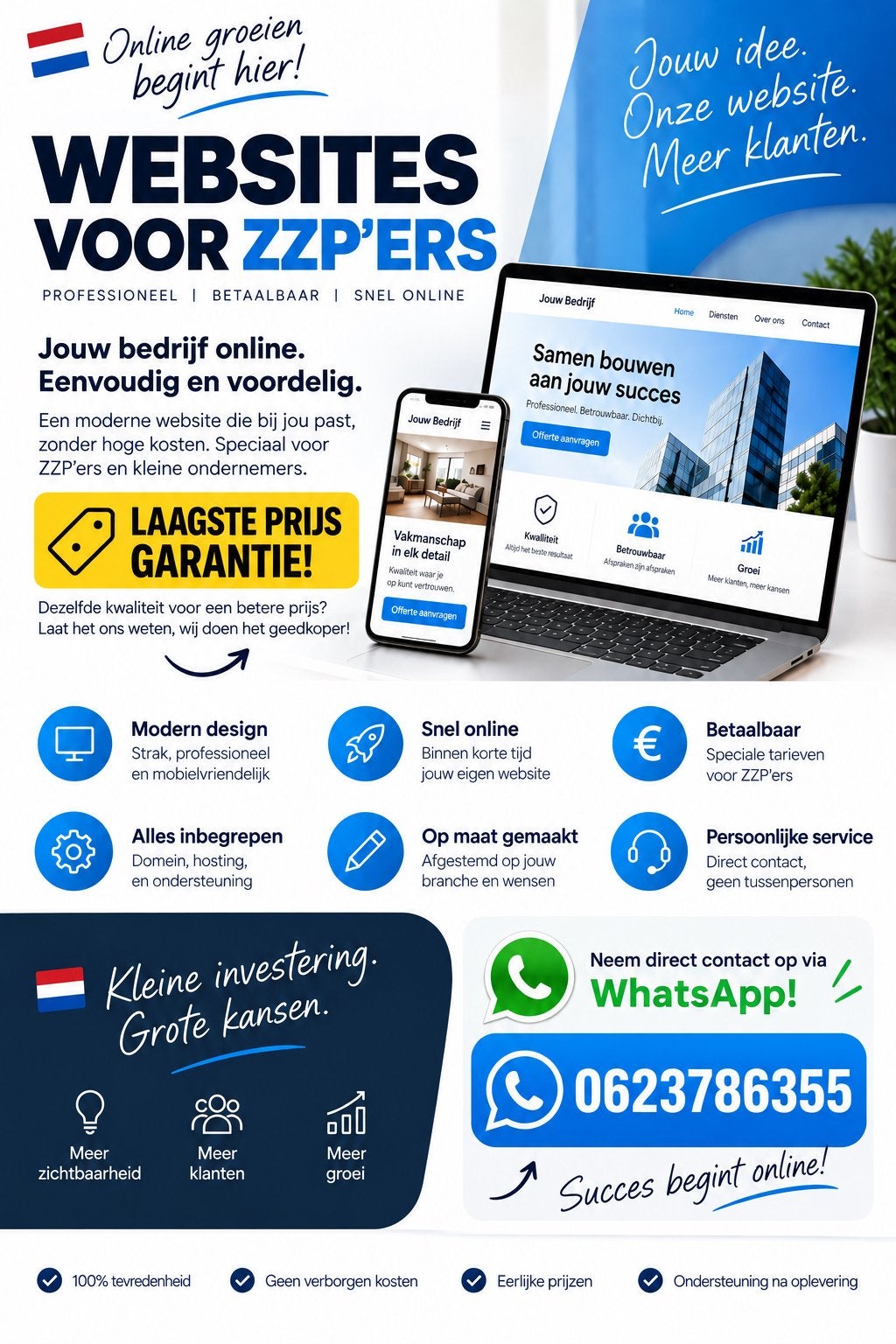 Professionele Website voor ZZP – Betaalbaar & Snel Online, Ophalen, Nieuw, Internet of Webdesign