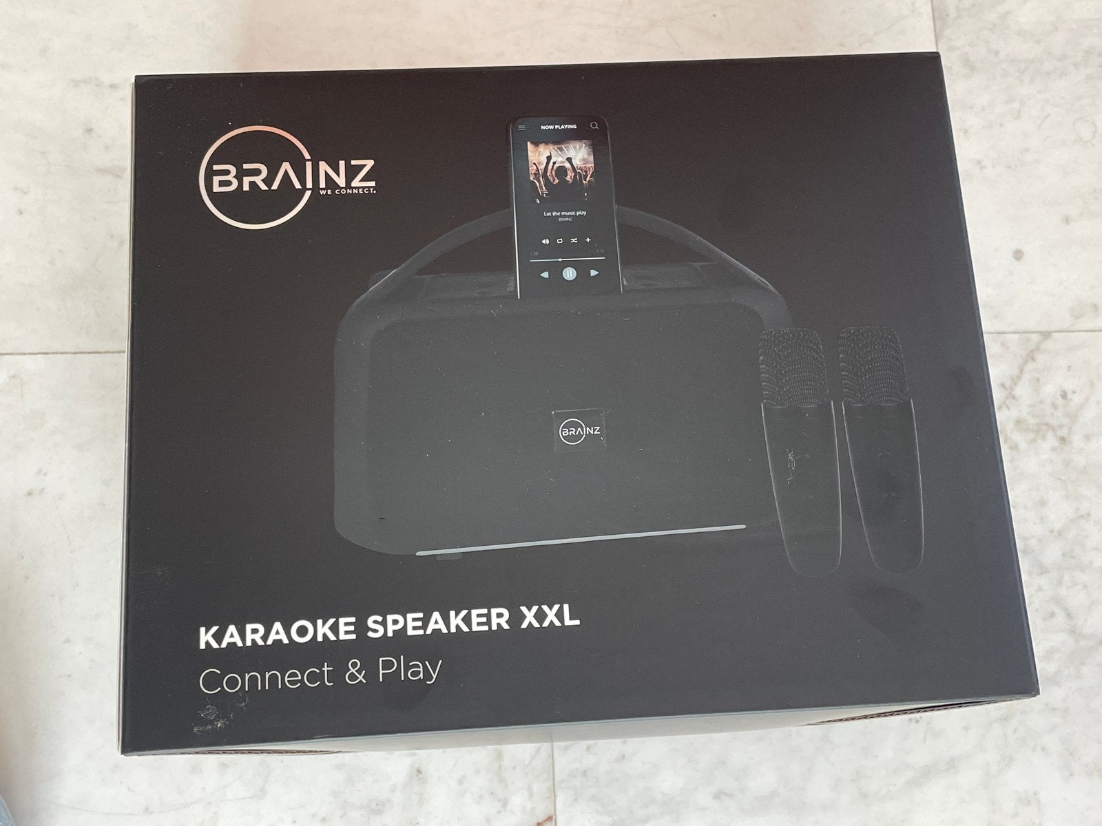 Brainz Karaoke Speaker XXL met 2 microfoons, Ophalen, Nieuw, Complete set