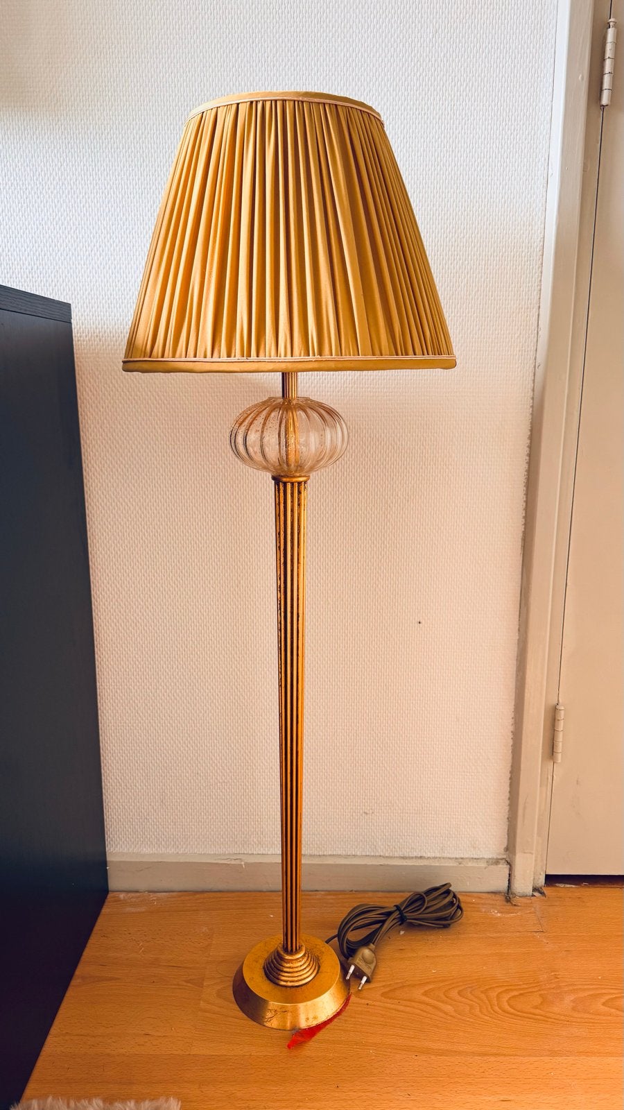 Vintage stijl Murano/Mauro Ferretti Stijl met Goudvlokken, Ophalen, Gebruikt, E27 (groot), Metaal