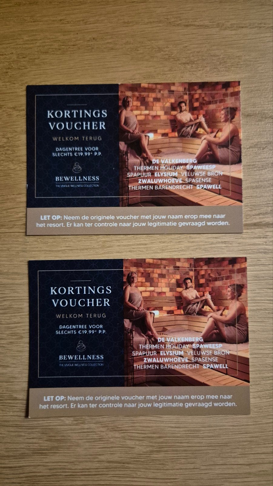 2 bonnen voor sauna tm 31 oktober ( 2x 2 personen), Tickets en Kaartjes, Twee personen