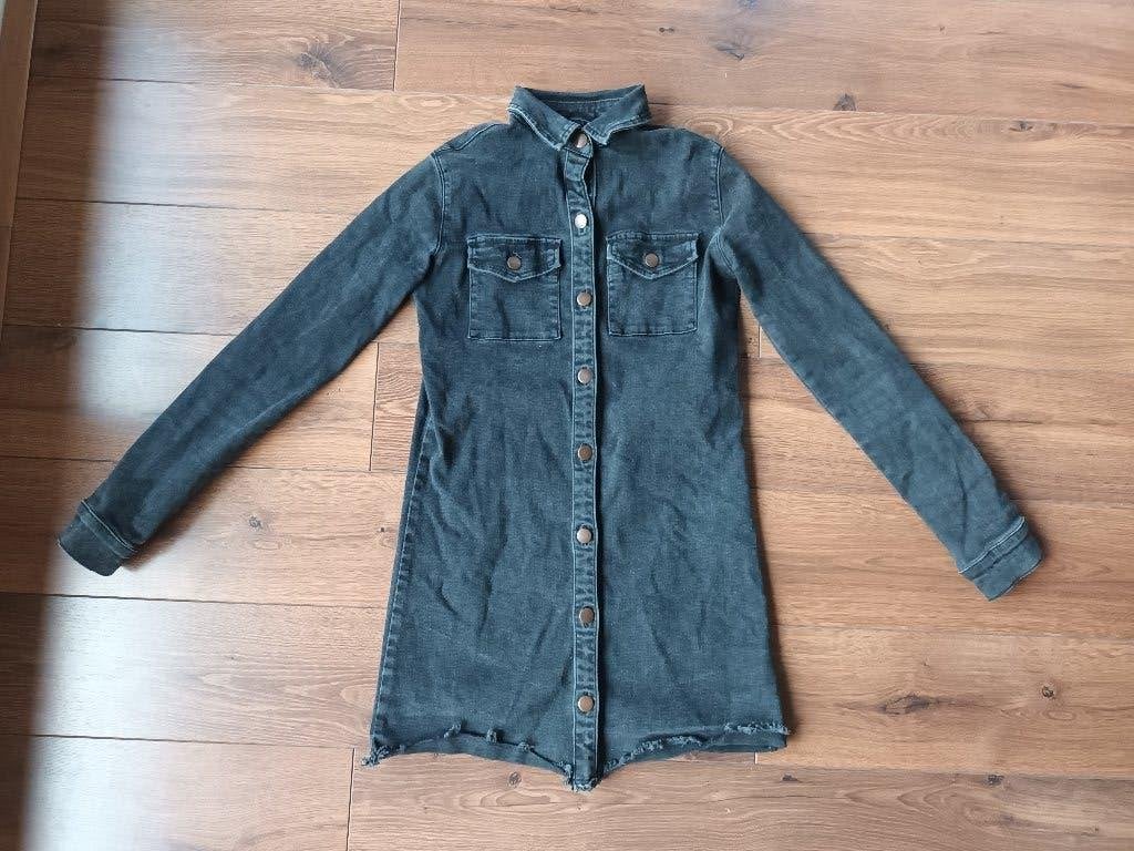 Zwart spijkerjasje zwarte spijkerjas Denim Co maat 36 lang, Zwart, Ophalen of Verzenden, Maat 36 (S), Gedragen