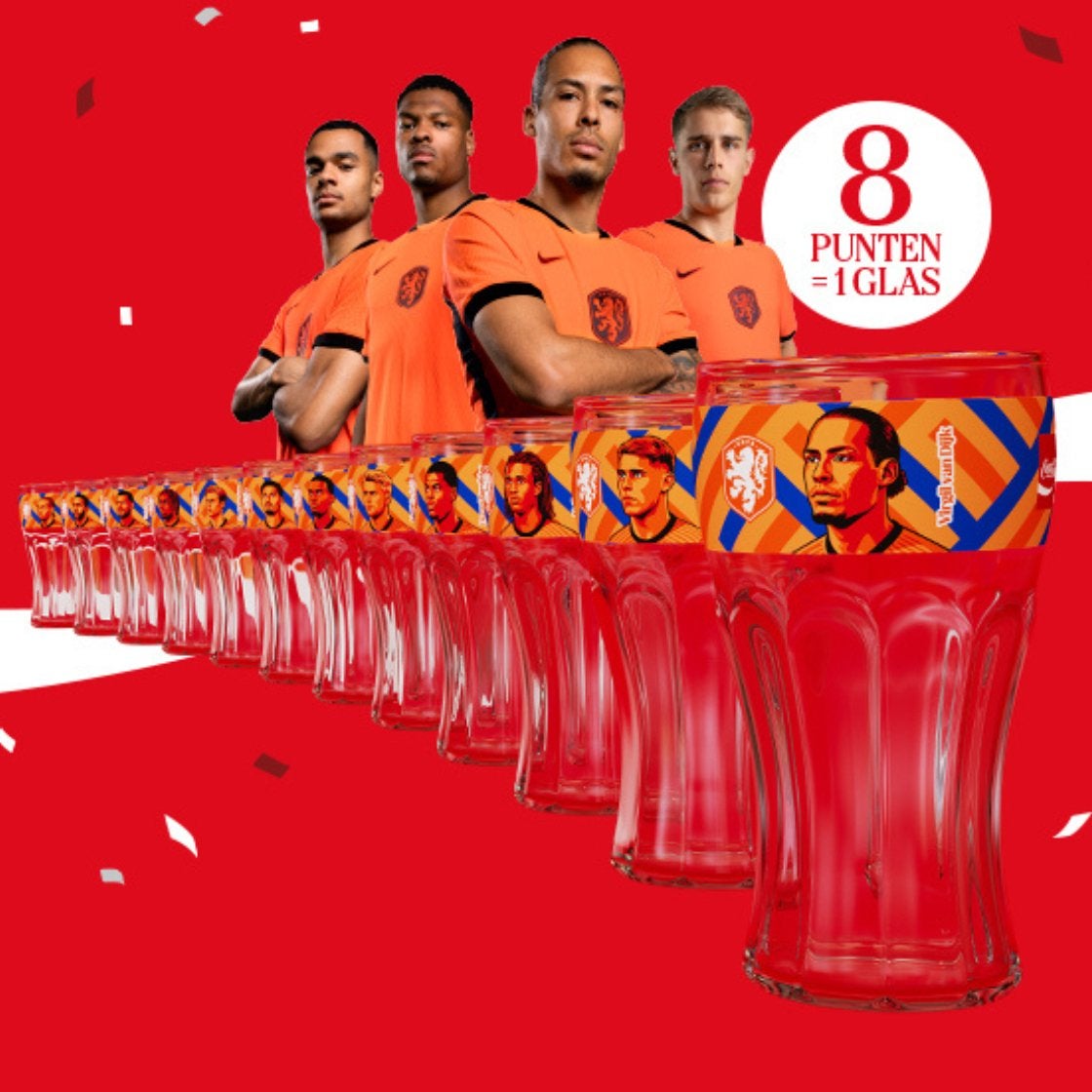 Bieden op coca cola spelersglazen, in een set of apart., Ophalen of Verzenden, Nieuw
