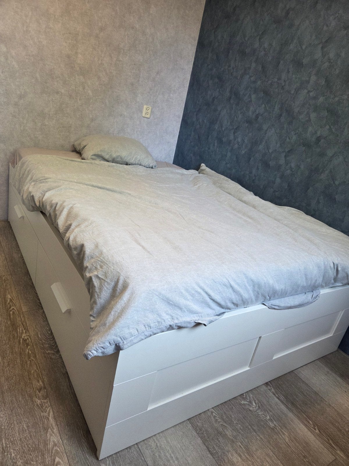 bed met lades, Huis en Inrichting, Slaapkamer | Bedden, Ophalen, Modern en functioneel, Gebruikt, Wit